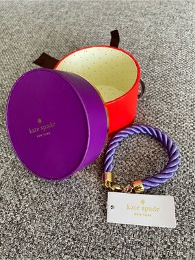 💜 kate spade “learn the ropes” purple twisted rope bracelet with gold hardware